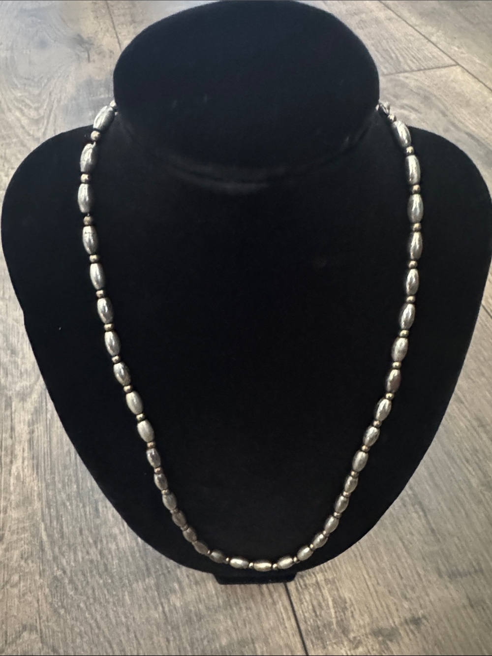 Authentic Vintage Napier Silver Tone Rice Bead Choker 9 inches 1975-1985